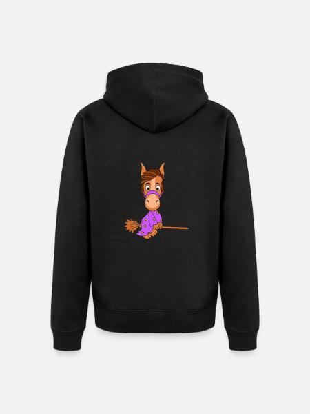 PFERD - HEXE - PONY - Unisex Premium Bio Zip Hoodie - Schwarz