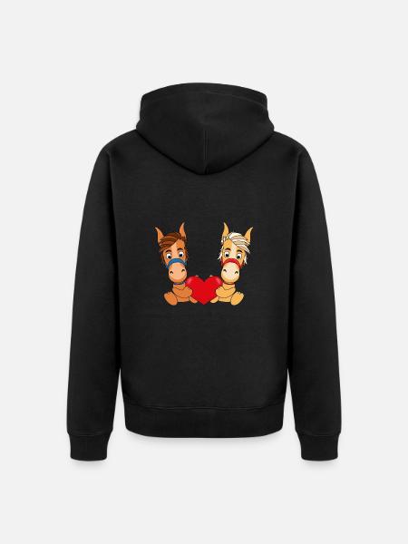 PFERDE - LIEBE - Unisex Premium Bio Zip Hoodie - Schwarz
