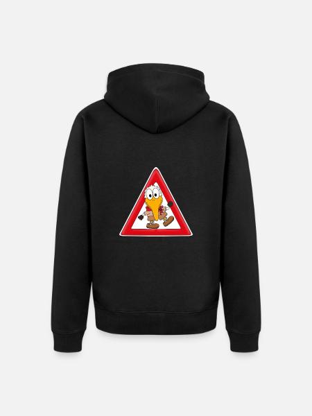 ACHTUNG WANDERVOGEL - Unisex Premium Bio Zip Hoodie - Schwarz