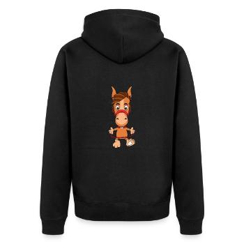 PONY - PFERD - Unisex Premium Bio Zip Hoodie - Schwarz - Hinten - Nico (187cm)