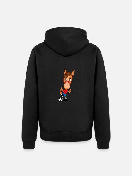 FUßBALL - PFERD - Unisex Premium Bio Zip Hoodie - Schwarz