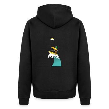 KITE - ENTE - Unisex Premium Bio Zip Hoodie - Schwarz - Hinten - Nico (187cm)