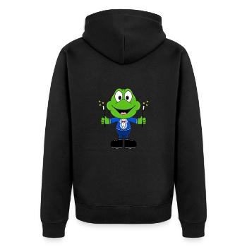 ZAUBERN - ZAUBERER - MAGIE - FROSCH - TIER - Unisex Premium Bio Zip Hoodie - Schwarz - Hinten - Nico (187cm)