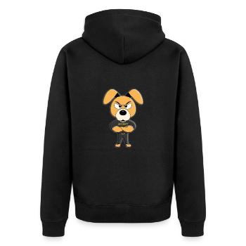 HUND - WACHHUND - SECURITY - BODYGUARD - HUNDE - Unisex Premium Bio Zip Hoodie - Schwarz - Hinten - Nico (187cm)