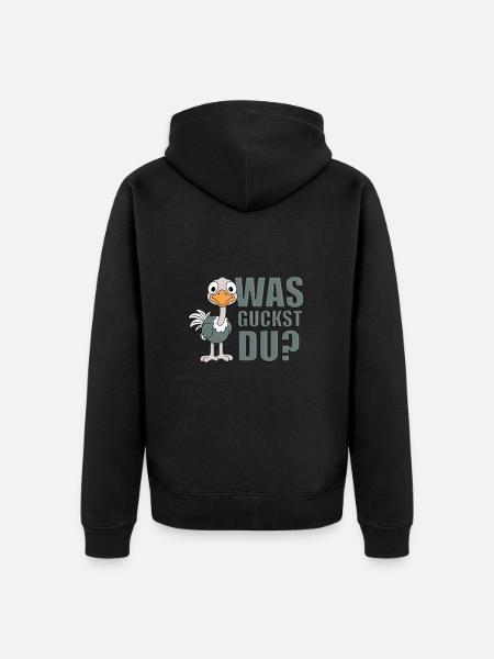 STRAUß - TIER - TIERISCH - TIERE - Unisex Premium Bio Zip Hoodie - Schwarz