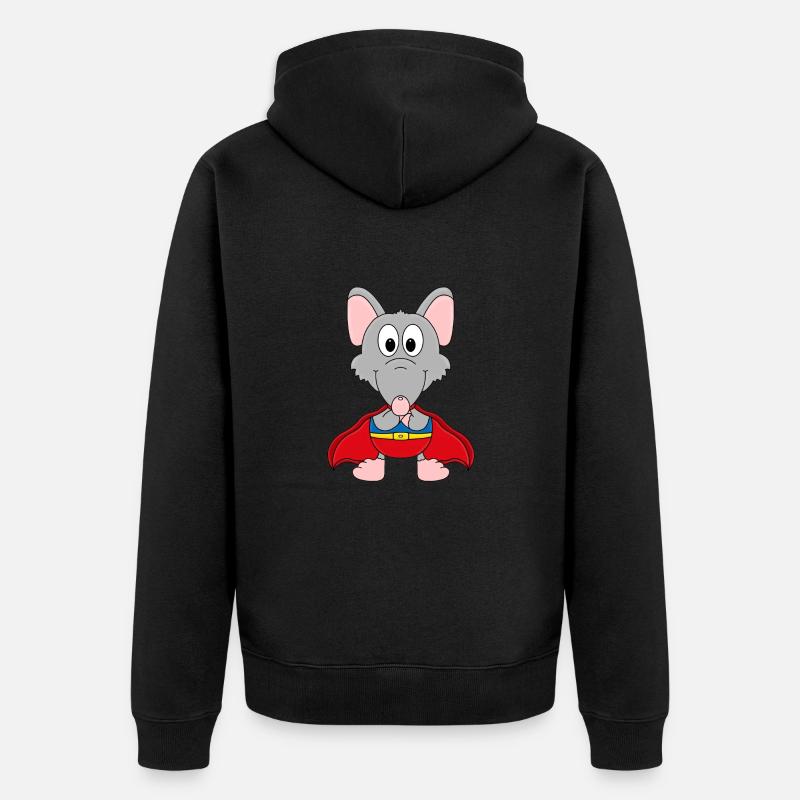 SUPERHELD - TIER - RATTE - HELD - TIERISCH - Unisex Premium Bio Zip Hoodie - Schwarz