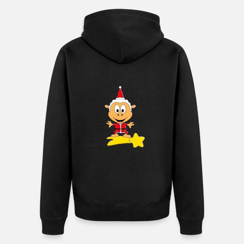 SCHAF - WEIHNACHTSMANN - STERNSCHNUPPE - Unisex Premium Bio Zip Hoodie - Schwarz