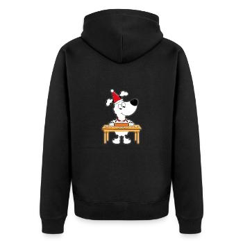 KEKSE - BACKEN - WEIHNACHTEN - HUND - TIERISCH - Unisex Premium Bio Zip Hoodie - Schwarz - Hinten - Nico (187cm)