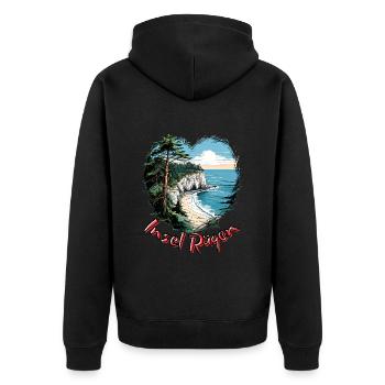 Île de Rügen Allemagne Souvenir Vacances à la plage - Veste à capuche bio Premium Unisexe - noir - Dos - Nico (187cm)