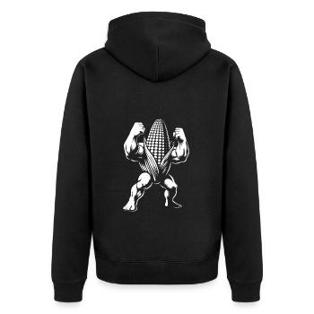 Épis de maïs fort – Pour la musculation et les amateurs de maïs - Veste à capuche bio Premium Unisexe - noir - Dos - Nico (187cm)