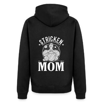 Knitting Mom – Cool Design for Knitting Mom - Unisex Premium Organic Zip Hoodie - black - Back - Nico (187cm)