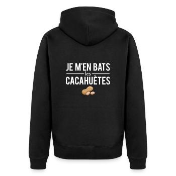 Je m'en bats les cacahuètes rien à foutre humour - Veste à capuche bio Premium Unisexe - noir - Dos - Nico (187cm)