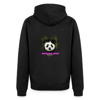 Breaking News New Panda - Unisex Premium Organic Zip Hoodie - black - Back - Nico (187cm)