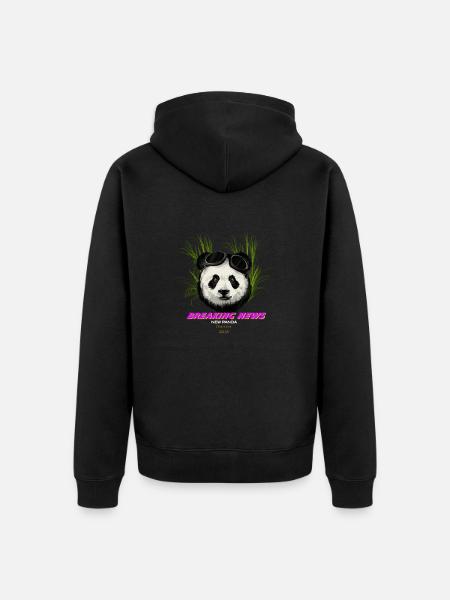 Breaking News New Panda - Unisex Premium Organic Zip Hoodie - black