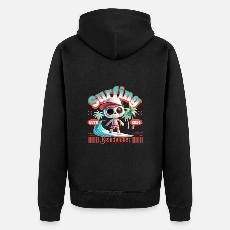 Surf Beachvibes - Veste à capuche bio Premium Unisexe - noir