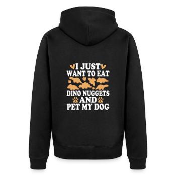 dinosaure disant Dino Nuggets Nugget de poulet - Veste à capuche bio Premium Unisexe - noir - Dos - Nico (187cm)