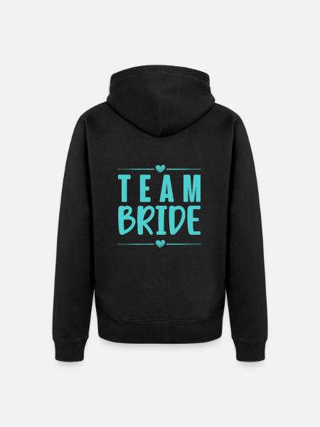 Team Bride - Unisex Premium Organic Zip Hoodie - black