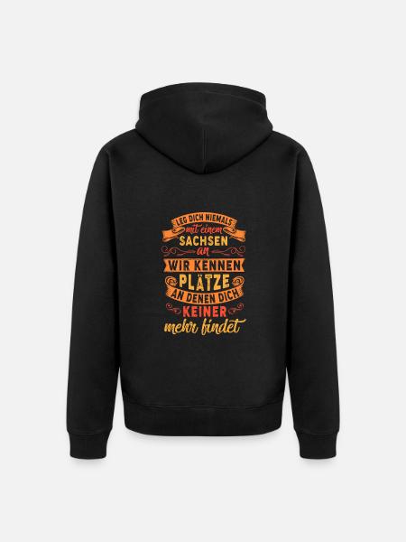 Saxony - East Germany Saying - Unisex Premium Organic Zip Hoodie - black