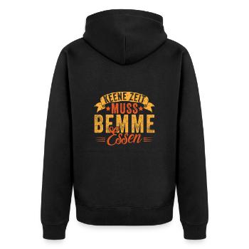 Motif saxon amusant - Dialecte de l’Allemagne de l’Est - Veste à capuche bio Premium Unisexe - noir - Dos - Nico (187cm)