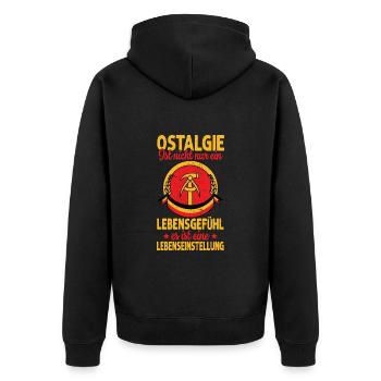 Ostalgie - L’Allemagne de l’Est pour l’Est - Veste à capuche bio Premium Unisexe - noir - Dos - Nico (187cm)