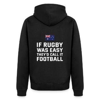 Si le rugby était facile Australie Rugby - Veste à capuche bio Premium Unisexe - noir - Dos - Nico (187cm)