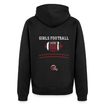 Girls Football - Football - Unisex Premium Bio Zip Hoodie - Schwarz - Hinten - Nico (187cm)