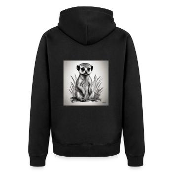 Suricate de bébé - Veste à capuche bio Premium Unisexe - noir - Dos - Nico (187cm)