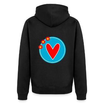 SCHÖNEN MUTTERTAG. MAMA. MUTTERTAG. ICH LIEBE DICH - Unisex Premium Bio Zip Hoodie - Schwarz - Hinten - Nico (187cm)