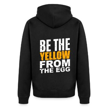 Soyez le jaune de l’œuf - Veste à capuche bio Premium Unisexe - noir - Dos - Nico (187cm)