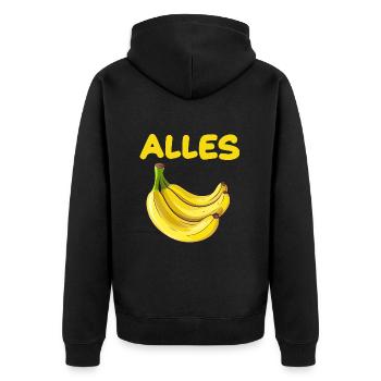 Alles Banane für Männer und Fauen - Unisex Premium Bio Zip Hoodie - Schwarz - Hinten - Nico (187cm)