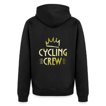 Cycling Crew - Unisex Premium Organic Zip Hoodie - black - Back - Nico (187cm)