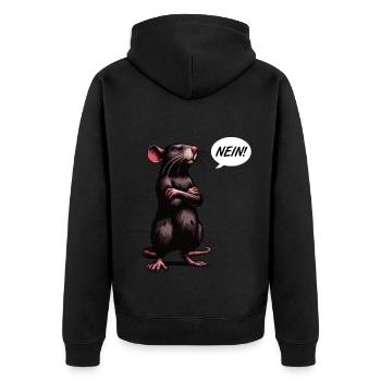Nein Ratte Ratten Rattenbesitzer Rattenliebhaber - Unisex Premium Bio Zip Hoodie - Schwarz - Hinten - Nico (187cm)