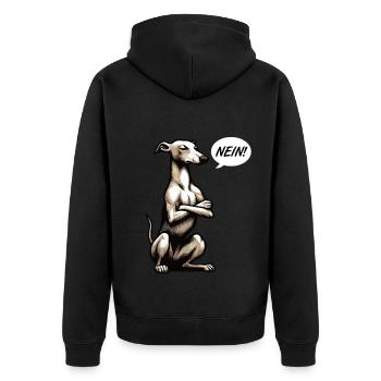 Nein Whippet Windhund Whippets Windhundbesitzer - Unisex Premium Bio Zip Hoodie - Schwarz - Hinten - Nico (187cm)
