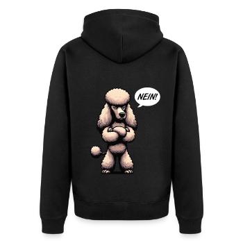 Nein Pudel Pudelbesitzer Pudelliebhaber Pudelhund - Unisex Premium Bio Zip Hoodie - Schwarz - Hinten - Nico (187cm)