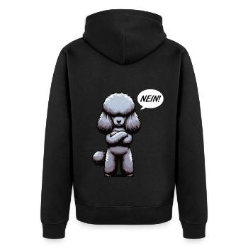 Nein Pudel Pudelbesitzer Pudelliebhaber Pudelhund - Unisex Premium Bio Zip Hoodie - Schwarz - Hinten - Nico (187cm)