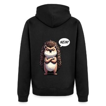 Nein Igel Igelliebhaber Igelbesitzer Igelhalter - Unisex Premium Bio Zip Hoodie - Schwarz - Hinten - Nico (187cm)