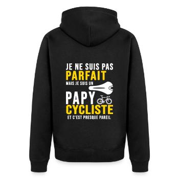 papy cycliste humour vélo velo vélos velos - Veste à capuche bio Premium Unisexe - noir - Dos - Nico (187cm)