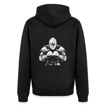 Ritter Boxer Kampfsport MMA - Unisex Premium Bio Zip Hoodie - Schwarz - Hinten - Nico (187cm)