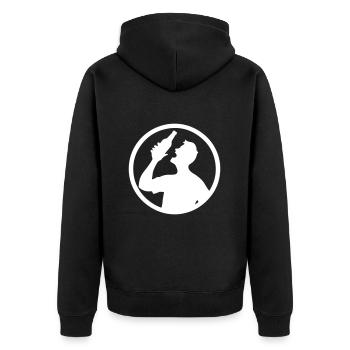 Drinking Booze Party - Unisex Premium Organic Zip Hoodie - black - Back - Nico (187cm)