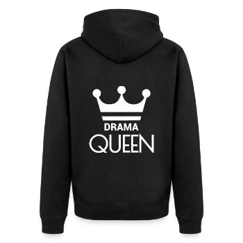 DRAMA QUEEN - Unisex Premium Bio Zip Hoodie - Schwarz - Hinten - Nico (187cm)