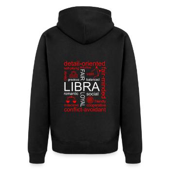 Waage Sternzeichen - Unisex Premium Bio Zip Hoodie - Schwarz - Hinten - Nico (187cm)