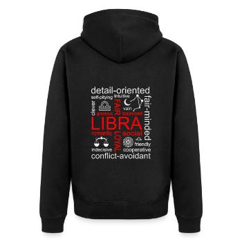Waage Sternzeichen - Unisex Premium Bio Zip Hoodie - Schwarz - Hinten - Nico (187cm)