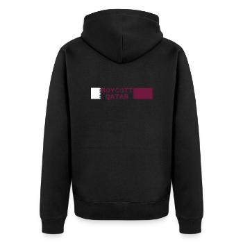 Boycott Qatar, Qatar, Drapeau, Coupe du Monde - Veste à capuche bio Premium Unisexe - noir - Dos - Nico (187cm)
