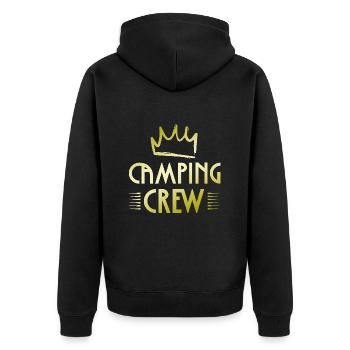 Camping Crew - Unisex Premium Organic Zip Hoodie - black - Back - Nico (187cm)