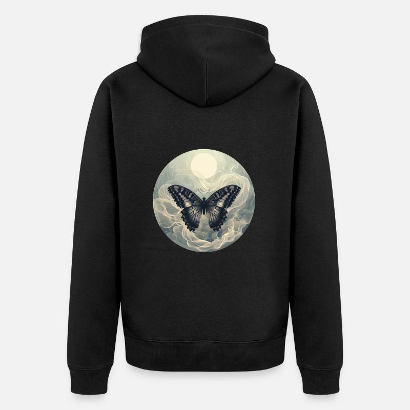 Tonalité papillon - Veste à capuche bio Premium Unisexe - noir