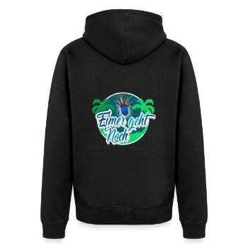 Eimer Geht Noch Eimer Saufen Mallorca - Unisex Premium Bio Zip Hoodie - Schwarz - Hinten - Nico (187cm)
