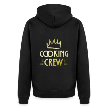 Cooking Crew - Unisex Premium Bio Zip Hoodie - Schwarz - Hinten - Nico (187cm)