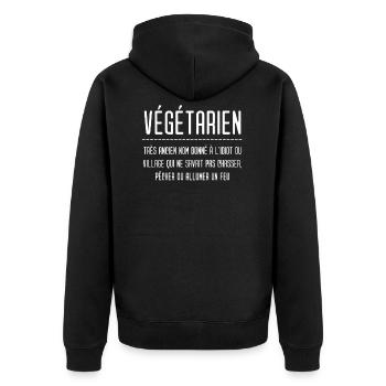 Définition Végétarien Humour - Veste à capuche bio Premium Unisexe - noir - Dos - Nico (187cm)