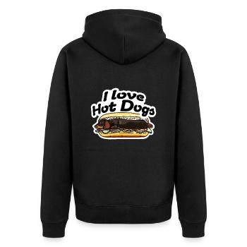 l Amour Hot Dogs Teckel cool Street Art - Veste à capuche bio Premium Unisexe - noir - Dos - Nico (187cm)