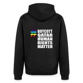Boycott Qatar Qatar Human Rights Matter Verdict - Veste à capuche bio Premium Unisexe - noir - Dos - Nico (187cm)